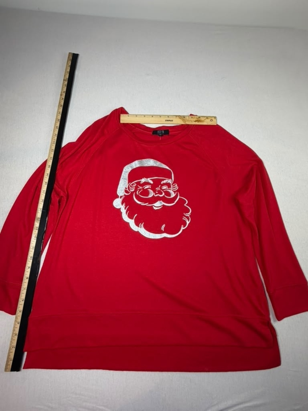 Modern Canvas Woman Red Santa Graphic Sweatshirt XXL